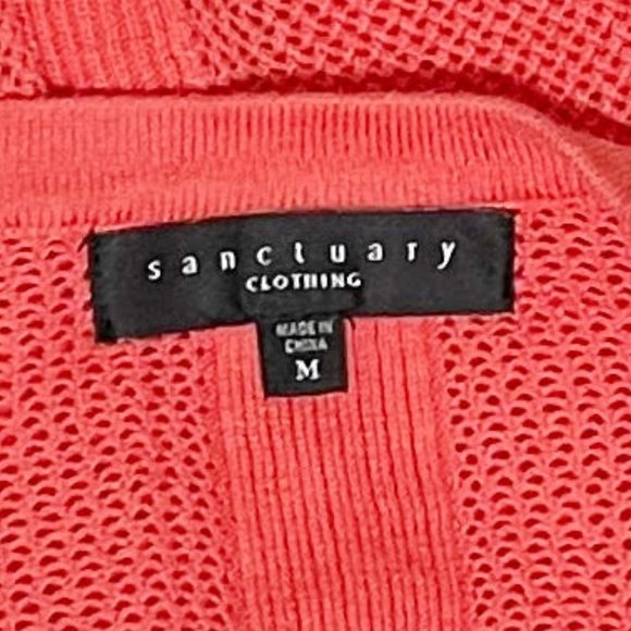 Sanctuary Medium Orange Open Knit Crewneck Cotton Sweater - Picture 5 of 6